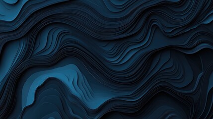 Poster - Abstract Dark Blue Wave Texture with Layered Design for Modern Backgrounds and Creative Projects