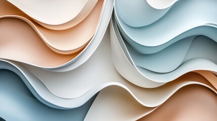 Poster - Soft Curved Abstract Business Shapes in Warm Earthy Tones for Modern Design Backgrounds and Creative Projects