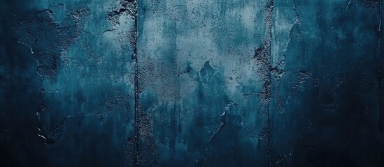 Poster - Dark navy blue concrete texture background for design with ample empty space for text or branding purposes