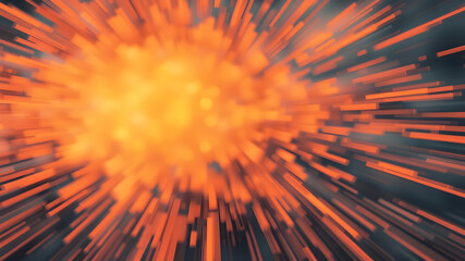 Wall Mural - blurred orange zoom perspective background. abstract soft explosion effect. generative ai