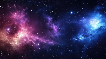 Poster - vibrant cosmic nebulae and starry sky background for technology and science themes