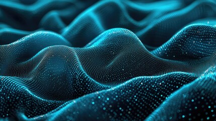 Aufkleber - Abstract Blue Green Gradient Mesh Texture with Dynamic Flow and Grainy Noise for Background Design and Digital Art Projects