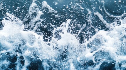 Leinwandbilder - Aerial view of dynamic ocean waves creating a splash with ample space for text placement ideal for advertising or promotional content
