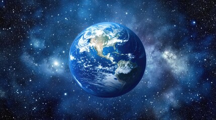 Poster - Stunning Earth view from space showcasing vibrant city lights and starry backdrop illustrating electricity and power supply concepts