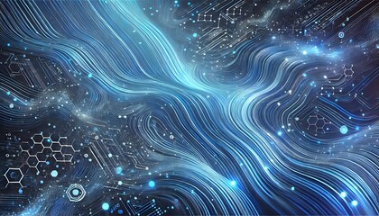 Wall Mural - Blue fractal background