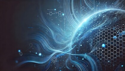 Wall Mural - Blue fractal background