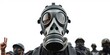 © Prisana - A powerful image of a gas mask with 'stop war' written on it, conveying a message of peace and anti-war activism, activism, revolution, politics