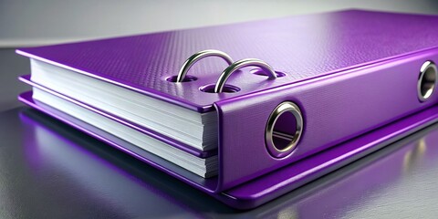 Wall Mural - Purple Ring Binder 3D Render:  Modern Office Stationery, Close-up Product Shot