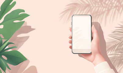 A hand holding smartphone