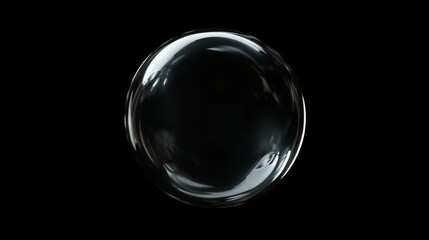 Wall Mural - Glowing soap bubbles isolated on black background. Abstract soapy random spheres 3d brutalism design