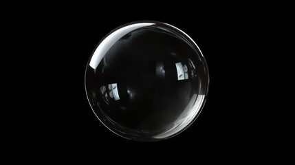 Wall Mural - Glowing soap bubbles isolated on black background. Abstract soapy random spheres 3d brutalism design