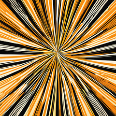 Poster - A dynamic abstract background featuring vibrant orange and black lines radiating from the center, creating an energetic and eye-catching design perfect for modern projects.