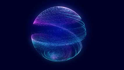 Fototapete - Abstract twisted, cosmic wormhole. Technology background. Data network. 3D rendering.