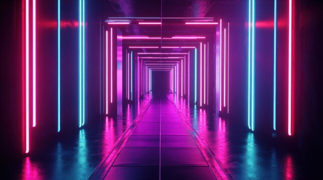 A trendy Black Friday sale poster featuring neon lights, bold typography, and sleek design elements on black