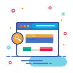 Aufkleber - Colorful digital interface showcasing website search features with vibrant icons and elements