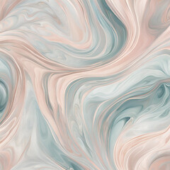 Poster - A mesmerizing abstract marble pattern featuring soft pastel swirls of blue and peach, creating a calming and elegant backdrop for various design projects.