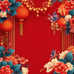 Wall Mural - chinese new year card