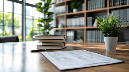 Poster - Budget management and expense tracking visualized in a home office Stock Photo with side copy space