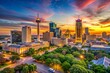 © Man888 - San Antonio Texas Skyline Panorama - Cityscape at Sunset with Copy Space