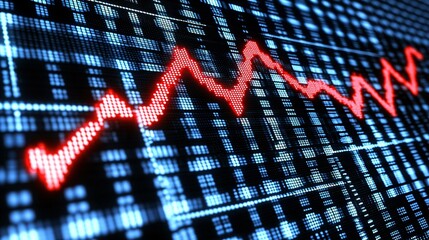 Poster - Investment planning visualized through stock market tracking apps Stock Photo with side copy space
