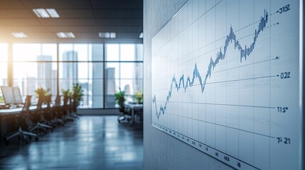 Poster - Savings goals steps outlined on a whiteboard in an office Stock Photo with side copy space