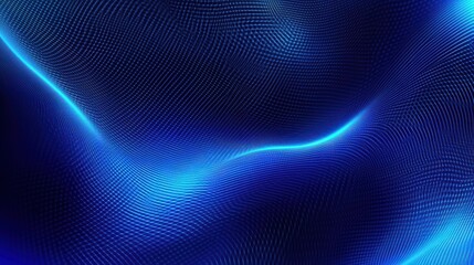 Poster - Abstract blue wave pattern with illuminated edges, creating a modern and dynamic visual texture for backgrounds.