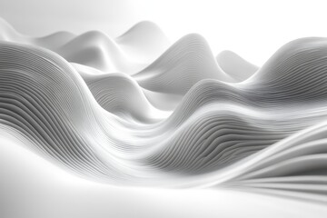 Poster - Waves of abstract lines create a serene landscape highlighting depth and texture in a minimalist setting