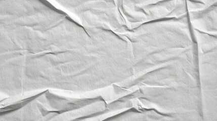 Poster - Wrinkled white fabric background perfect for texture, design, and creative projects in photography or graphic work.
