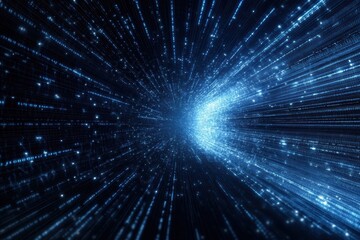 Poster - Futuristic digital of light and particles creating a mesmerizing cosmic effect in deep space.