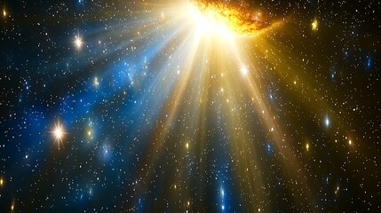Wall Mural - cosmic explosion light rays space nebula background.