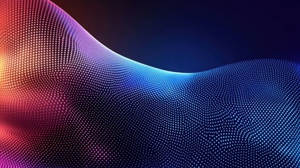 Poster - abstract wave pattern with vibrant colors and dot texture, perfect for backgrounds, technology, and 