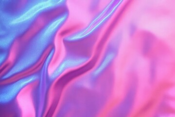 Poster - Smooth satin fabric with vibrant pink and blue tones, creating an elegant, luxurious texture for fashion or decor.