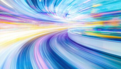 Poster - Vibrant light trails illustrate dynamic movement and energy in a colorful abstract composition.