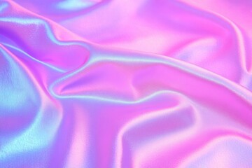 Poster - A smooth, iridescent fabric with soft pink and blue hues flowing elegantly, perfect for textile and fashion designs.