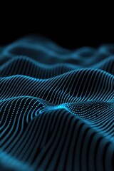 Poster - Abstract digital waves with glowing lines creating a mesmerizing pattern, suitable for futuristic, tech-themed designs.