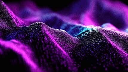 Poster - Abstract landscape of vibrant waves, showcasing dynamic colors and textures in a visually stunning digital representation.