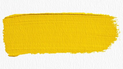 Poster - a vivid yellow paint stroke on textured paper, perfect for backgrounds, art projects, and creative d