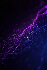 Poster - A vibrant abstract background featuring interconnected lines and nodes, showcasing a blend of purple and dark hues.