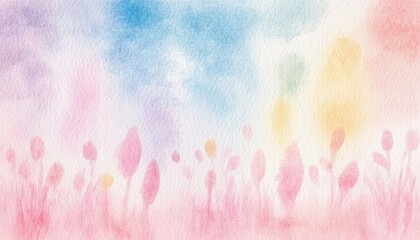 Aufkleber - a vibrant watercolor background with soft floral patterns and subtle pastel colors, perfect for crea