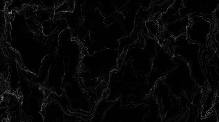 Sticker - Elegant black marble texture with white veins suitable for backgrounds, wallpapers, and design projects.