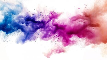 Leinwandbilder - Colorful Abstract Smoke and Powder Explosion in Blue, Purple, and Pink Hues Dynamic Visual Experience for Artistic Projects and Creative Backgrounds.