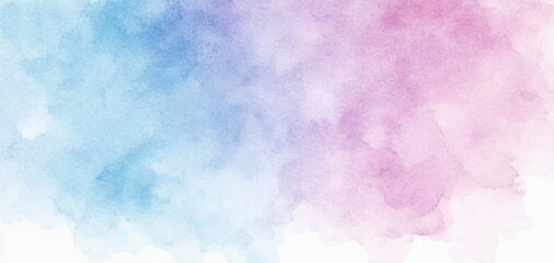 Poster - Beautiful watercolor abstract background blending soft blue and pink hues, perfect for artistic projects and designs.