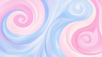 Poster - Soft pastel swirls in pink and blue create a serene and calming abstract background for various creative projects.