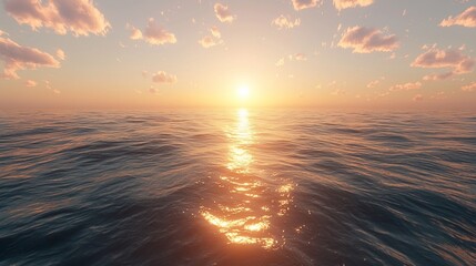 Poster - Serene sunset over calm ocean waters.