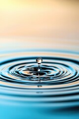 Poster - A stunning drop of water creates ripples on a serene surface, capturing the beauty of nature and tranquility.