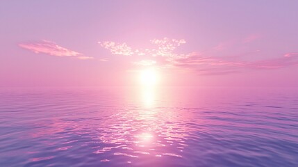 Poster - Serene pink sunset over calm ocean.