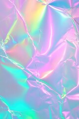 Poster - Iridescent foil texture with colorful reflections, ideal for backgrounds and creative projects.