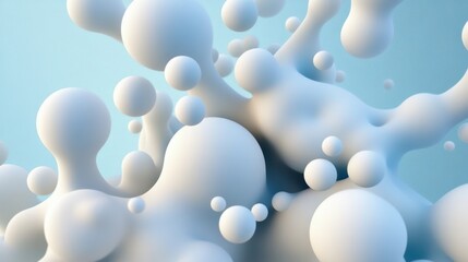 Poster - abstract soft shapes and bubbles create a serene and modern visual effect, perfect for artistic and 