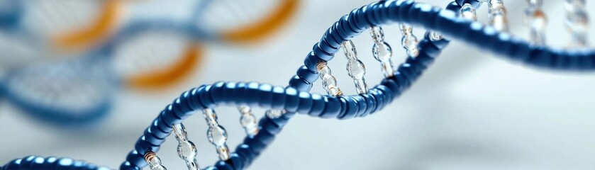 Poster - Close-up of DNA strand illustrating genetic structure and molecular biology concepts in a scientific setting.