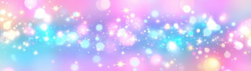 Poster - A vibrant and dreamy background featuring colorful bokeh lights and soft pastel hues for a magical visual experience.